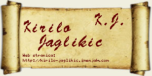 Kirilo Jaglikić vizit kartica